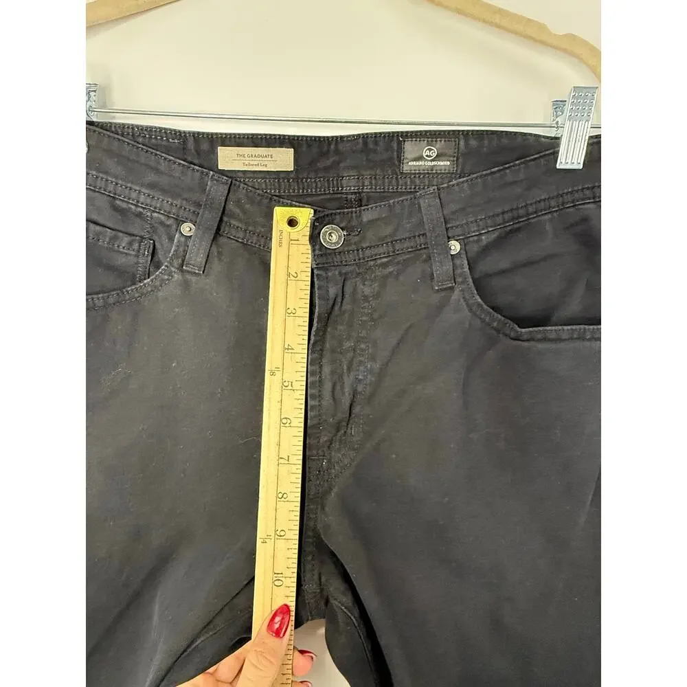 AG Adriano Goldschmied The Graduate Black Tailored Straight Pants 34x32